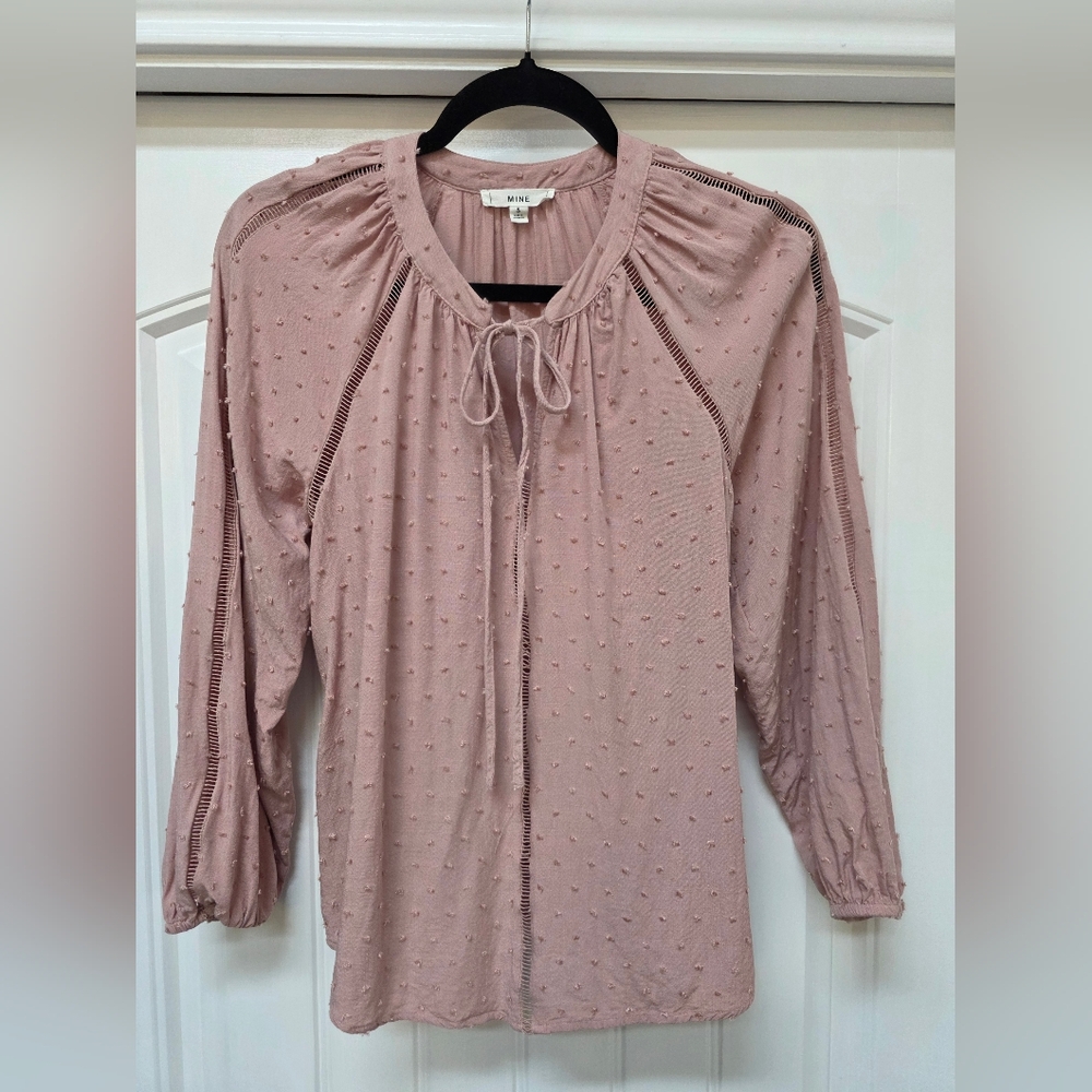 Mine Blush Pink Textured Blouse - Sz S